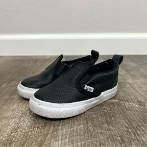 Vans Faux Leather Slip-On Sneakers